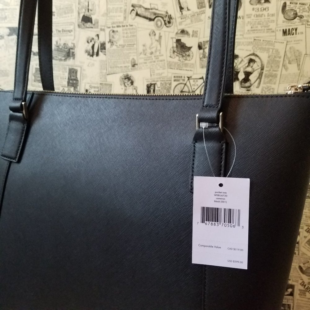 Kate Spade Cameron Large Pocket Tote Black Zipper - Picture 5 of 10